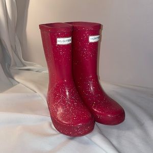 Hunter Kids First Original Classic Glitter Rain Boot -Size 10